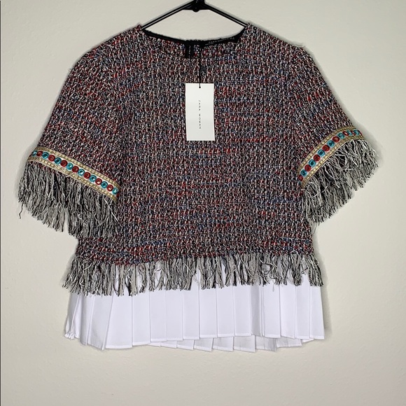 Zara Tweed Top with pleated detail - Picture 8 of 8